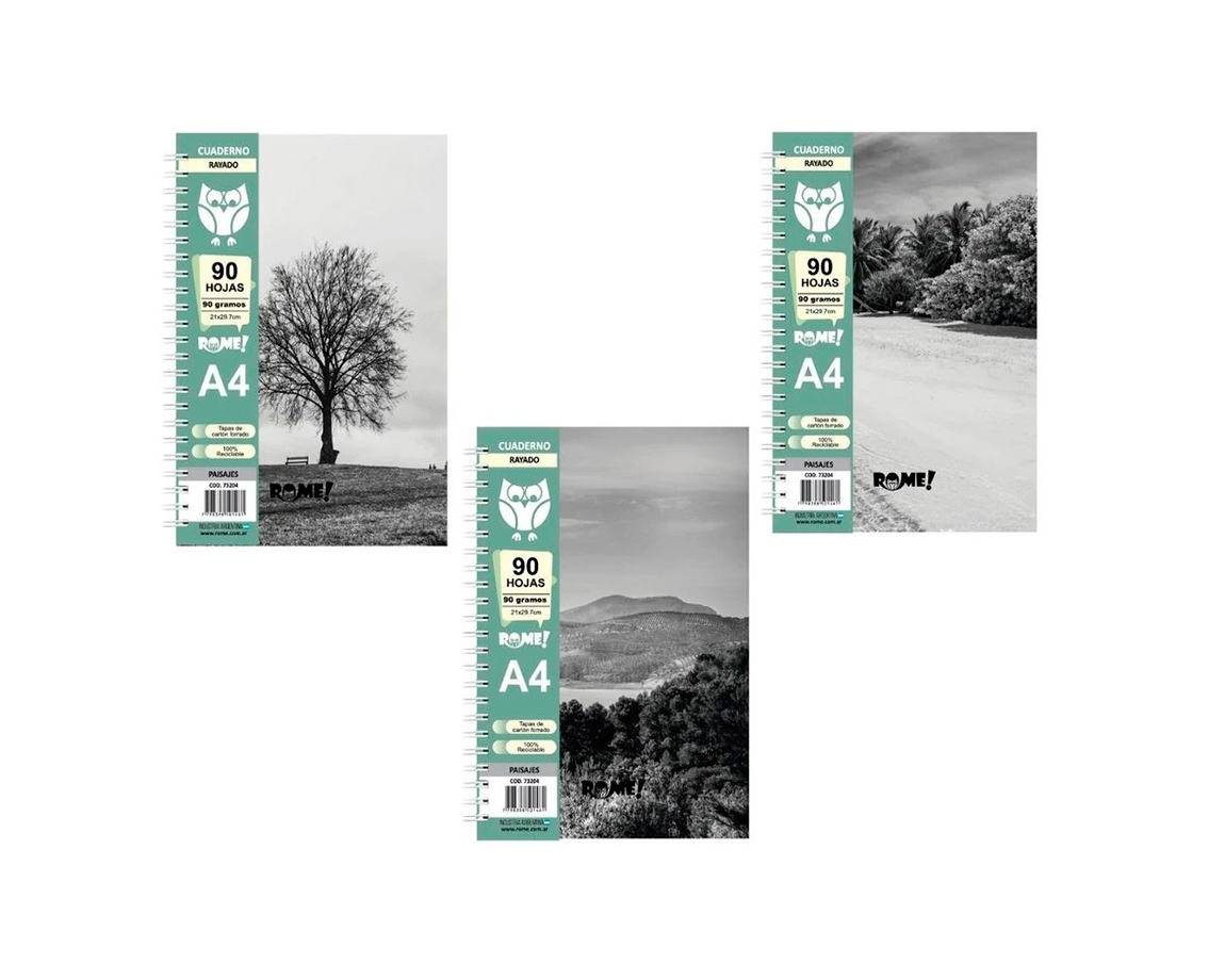 CUADERNO ROME 73204 A4 PAISAJES 90 HOJAS =