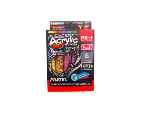 MARCADOR TRABI ACRYLIC POP x 6 UNID.