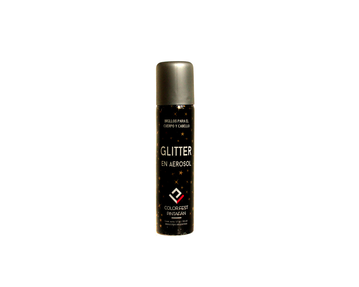 MAQUILLAJE PINTAFAN 766-02 AEROSOL GLITTER PLATA