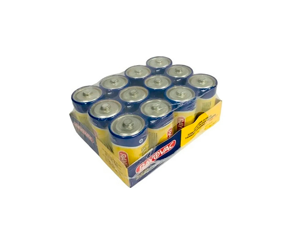 PILAS RAYOVAC -D- CARBON x 12 UNID.