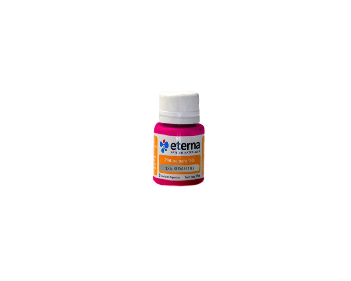 PINTURA ETERNA TELA x 37 ML FLUO 186 ROSA