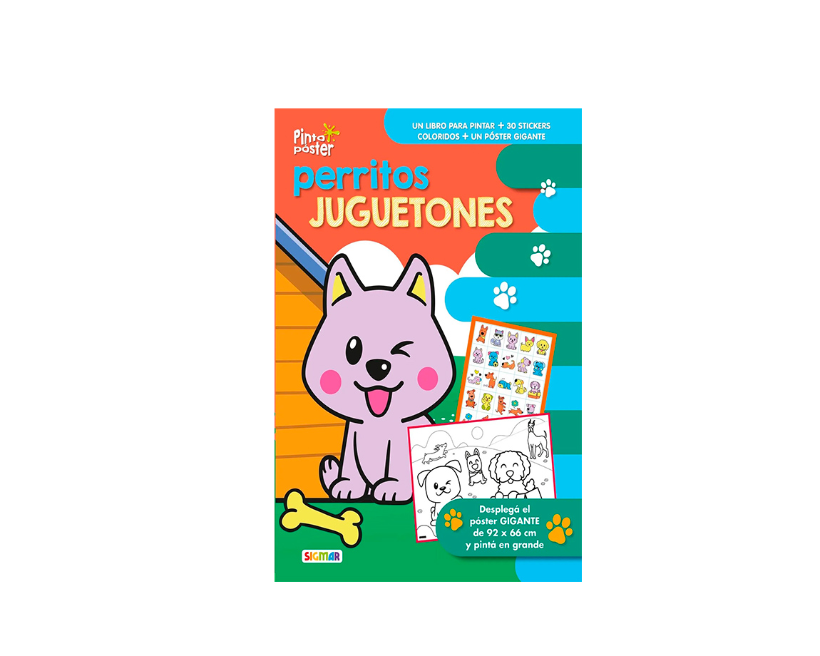 LIBROS SIGMAR PINTO POSTER PERRITOS JUGUETONES
