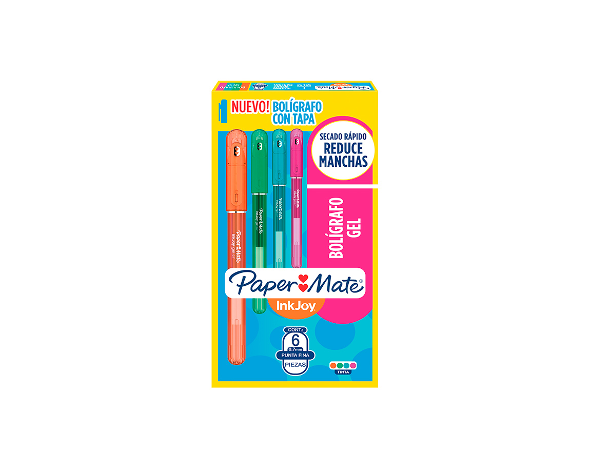 BOLIGRAFO PAPER MATE GEL 0.7 x 6 U. RET SURT. 2