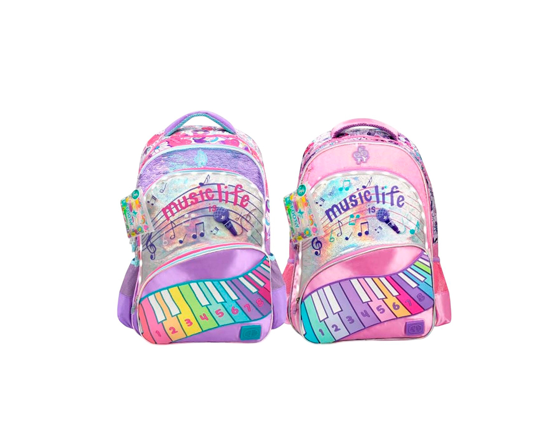 MOCHILAS FOOTY F26413 ESPALDA C/LUZ Y MUSICA 18" MUSIC LIFE