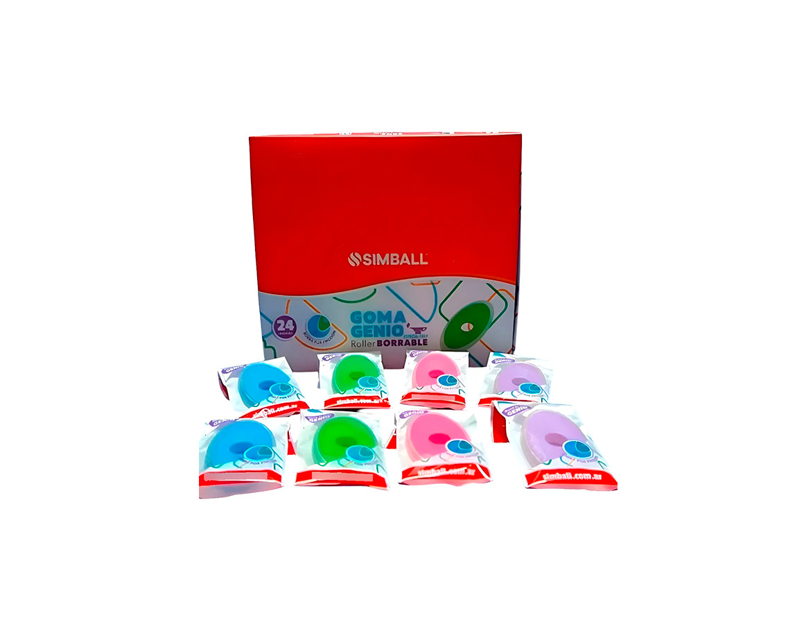 GOMAS SIMBALL GENIO P/ROLLER BORRABLE x U.