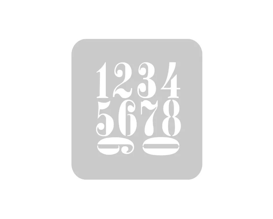 STENCIL EQARTE 15x15 CM Nro 916 NUMEROS GRANDES