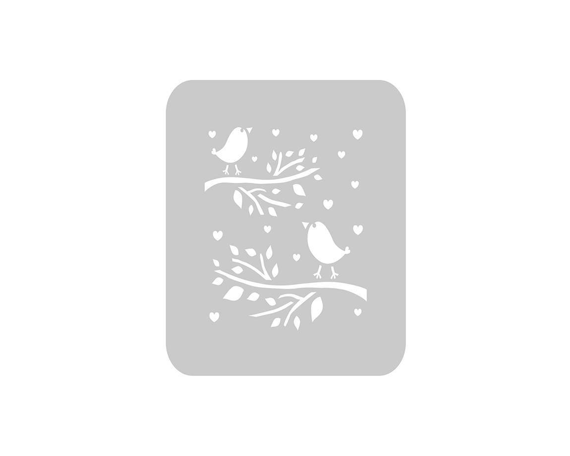 STENCIL EQARTE 15x15 CM Nro 909 PAJARITOS EN ROMA