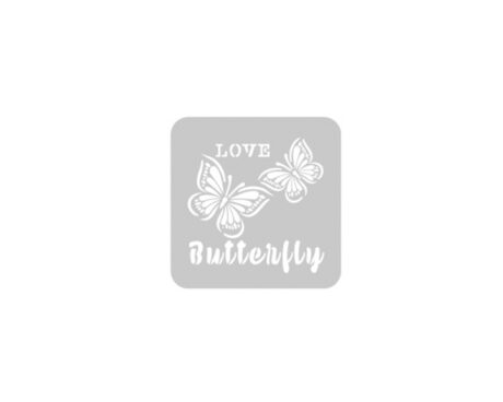 STENCIL EQARTE 15x15 CM Nro 933 LOVE MARIPOSAS
