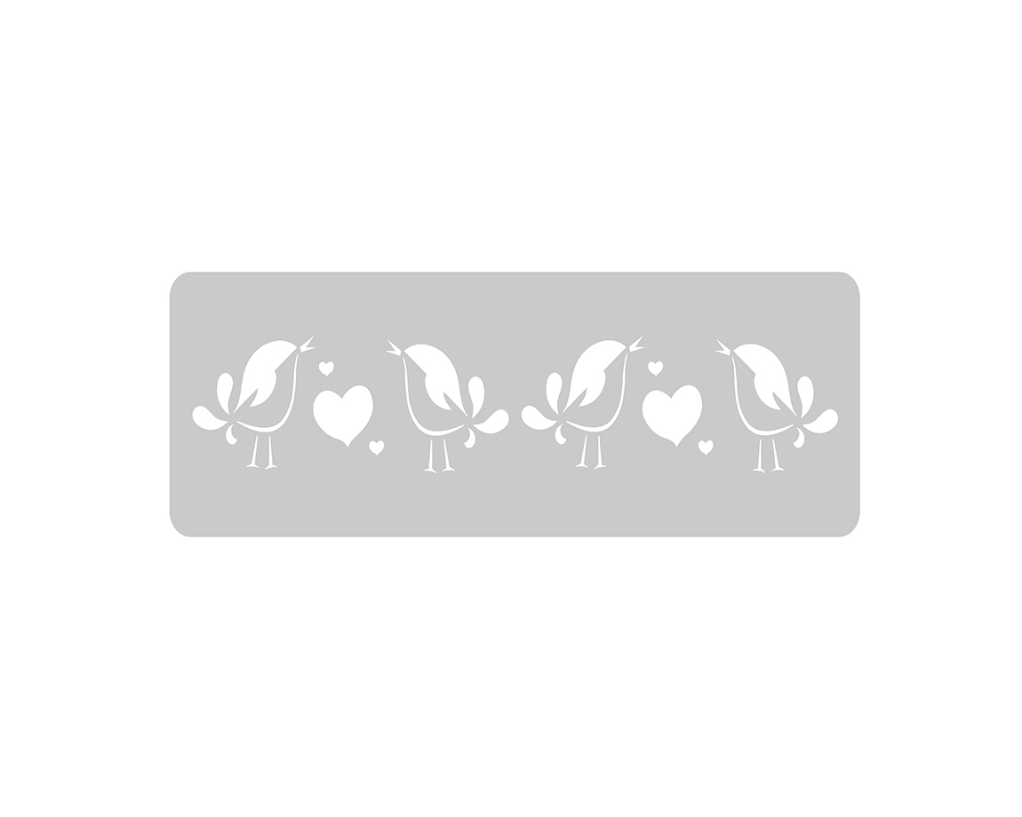 STENCIL EQARTE 4.5x24 CM Nro 702 PAJARITOS IN LOVE