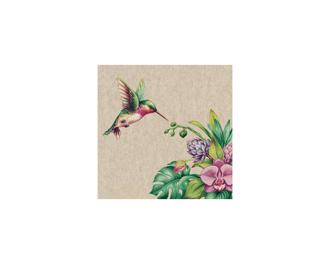 SERVILLETAS EQ DECOUPAGE 33x33CM x25 U. 7003/201882 COLIBRI