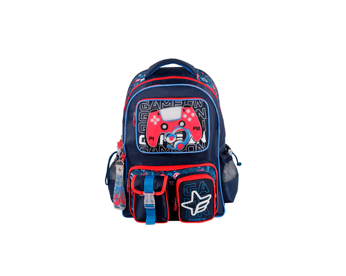 MOCHILAS FOOTY F5393 ESPALDA 18P GAME ONE LUZ NEGRO