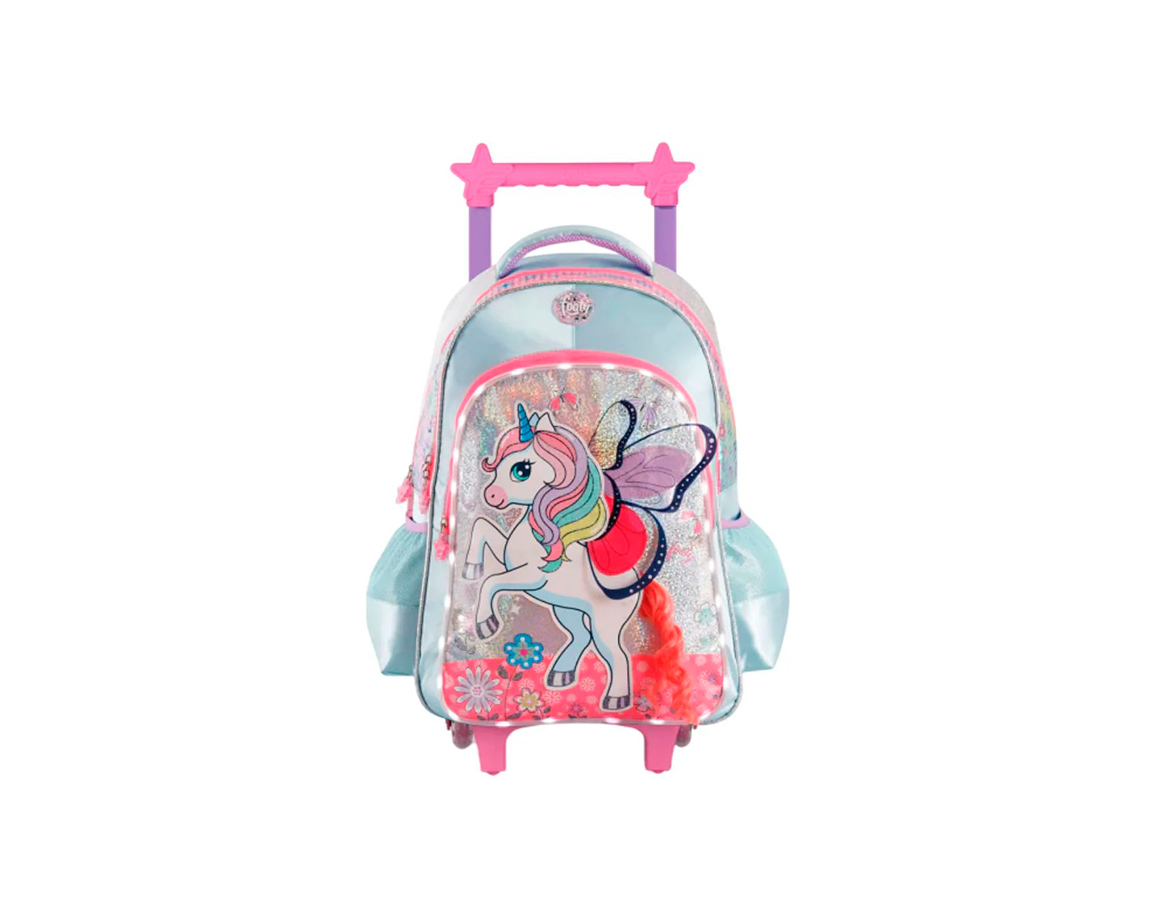 MOCHILAS FOOTY F6341 CARRO 18P UNICORN WINGS CELESTE