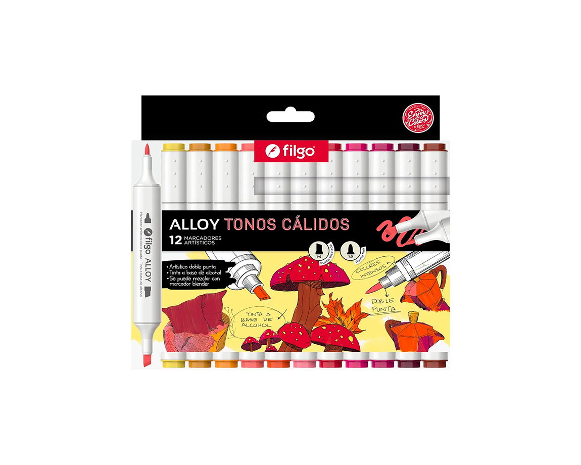 MARCADOR FILGO ALLOY CALIDOS x 12 UNID. (ALLYM-E12-CAL)