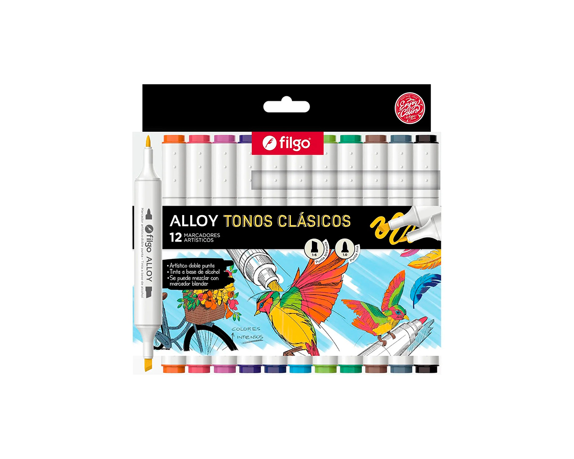 MARCADOR FILGO ALLOY CLASICOS x 12 UNID. (ALLYM-E12-SUR)