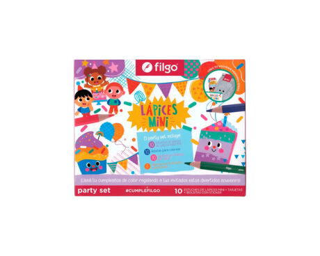 SET FILGO PARTY SET LAPICES MINI x6 -10 EST. LAPIC+10 ETI+1 TARJETA
