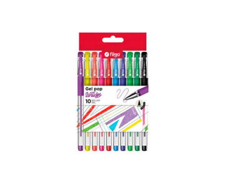 BOLIGRAFO FILGO GEL POP CLASICO x 10 U. SURTIDO (GP7-E10-SUR)