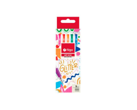 BOLIGRAFO FILGO GEL POP GLITTER x 5 U. SURTIDO (GP10-E5-GLI)