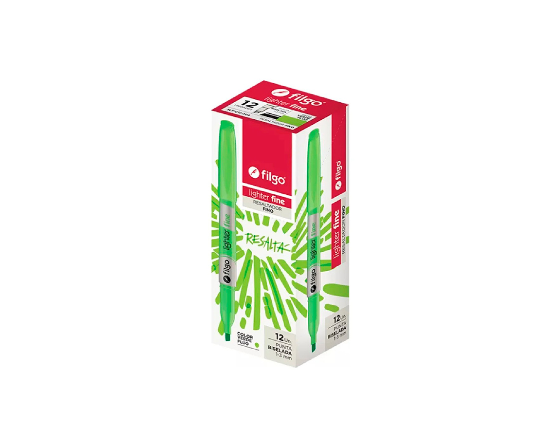 RESALTADOR FILGO FINO CLIP FLUO VERDE