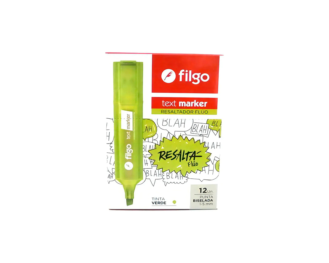 RESALTADOR FILGO CHATO FLUO VERDE