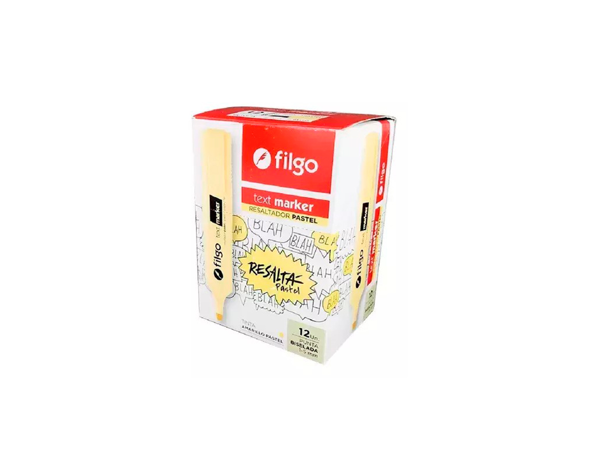 RESALTADOR FILGO CHATO PASTEL AMARILLO