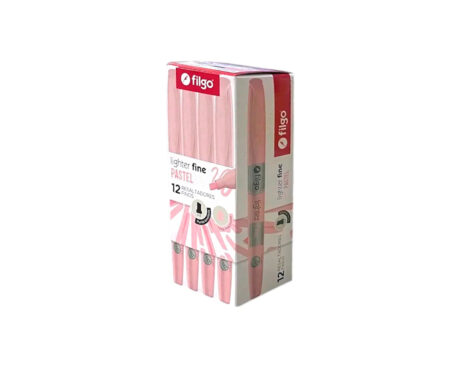 RESALTADOR FILGO FINO CLIP PASTEL ROSA