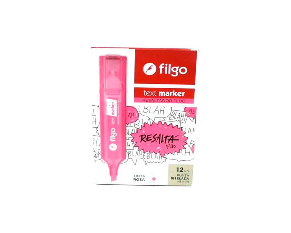 RESALTADOR FILGO CHATO FLUO ROSA