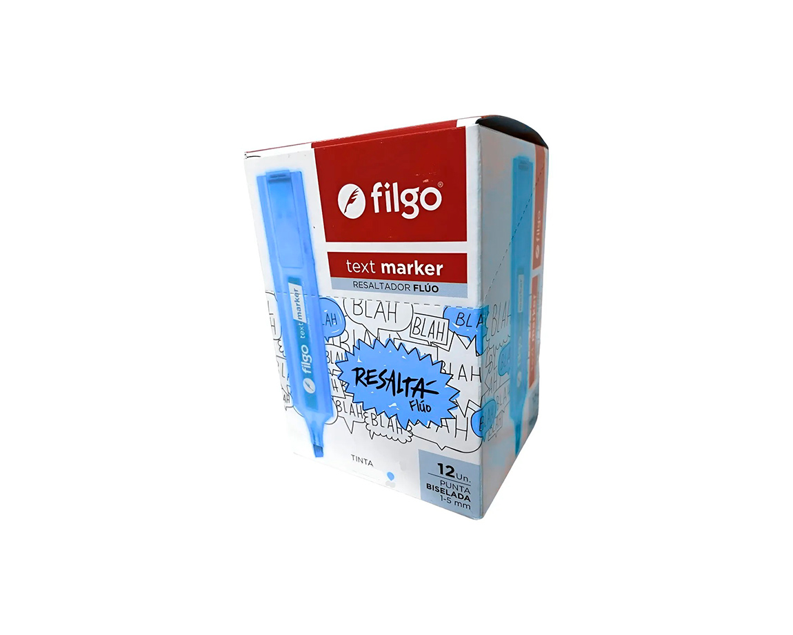 RESALTADOR FILGO CHATO FLUO CELESTE