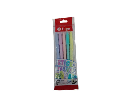 BOLIGRAFO FILGO STICK 1.0/CUERPO PASTEL FLOW PACK 5 AZUL