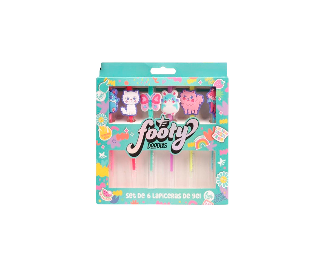 BOLIGRAFO FOOTY LIB355 GEL x 6 COL DOODLES