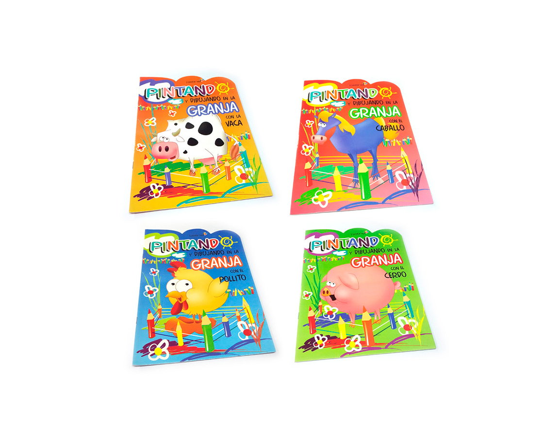 LIBROS BETINA PINTANDO Y DIBUJANDO GRANJA SURTIDOS