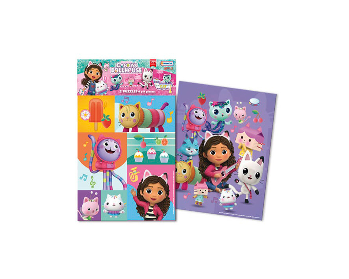 JUGUETE GABBYS DOLLHOUSE UGD00999 2 PUZZLES 6 y 9 PIEZAS