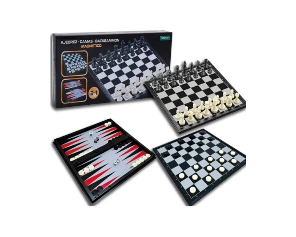 JUGUETE DITOYS 2779 3 EN 1 AJEDREZ/DAMAS/BACKGAMON