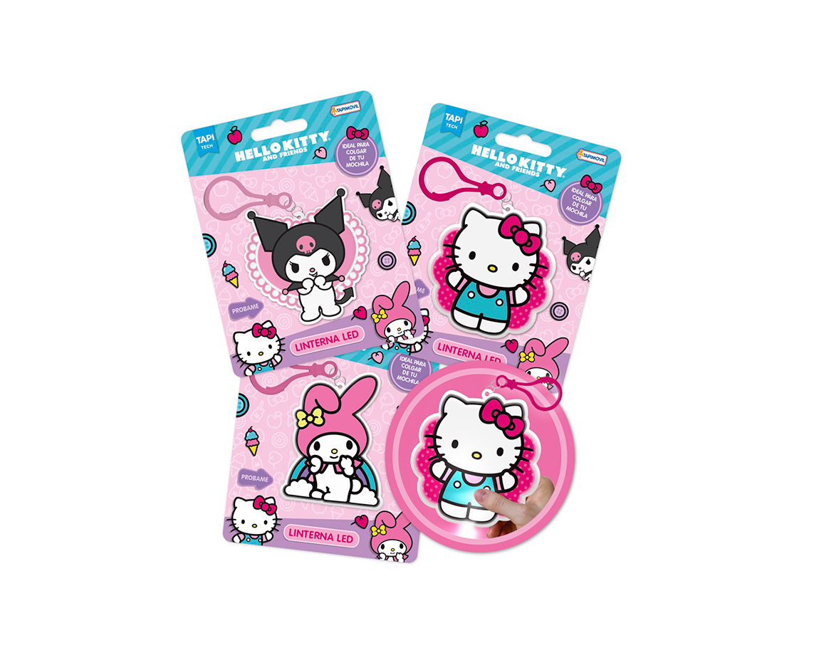 LINTERNA LED CON CLIP KUROMI/KITTY/MELODY KTY09840 SURTIDA DISPLAY X16