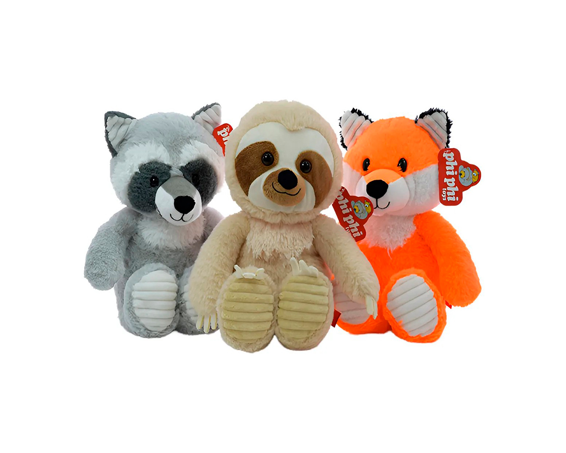 PELUCHE 1683 PEREZOSO MAPACHE Y ZORRO 30CM