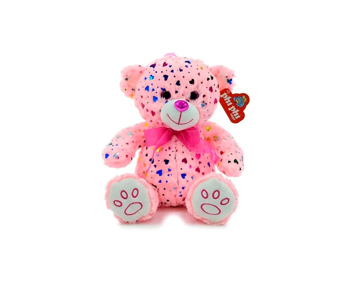 PELUCHE 8111 OSO SENT.C/MOÑO Y CORAZON E/PATA 19CM