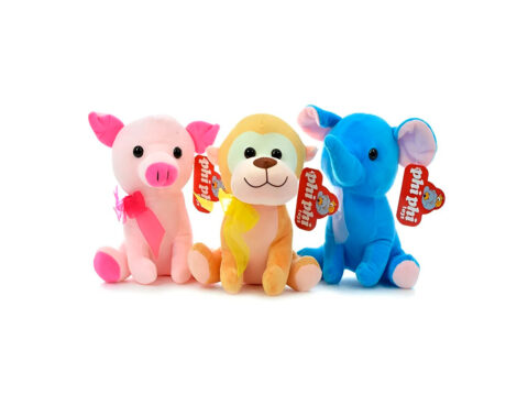 PELUCHE 5404 ELEFANTE MONO Y CHANCHO 21 CM