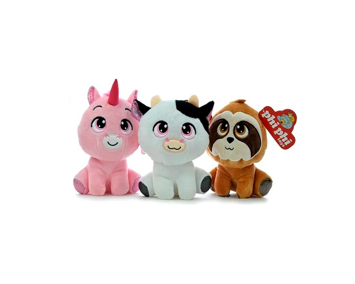 PELUCHE 1611 UNICORNIO, PERRO E HIPO 15 CM