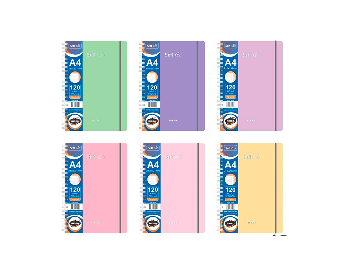 CUADERNO RIDEO 3604/2 A4 SOFT # 120 H
