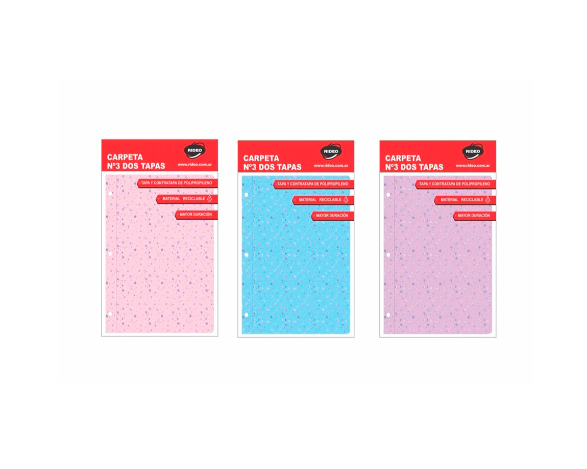 CARPETA RIDEO Nro 3 PP BRILLOS - ESTRELLAS 2533