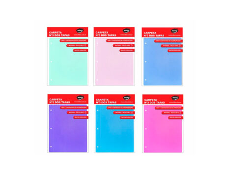 CARPETA RIDEO Nro 3 PP BOLD COLORES PASTEL 2933/6