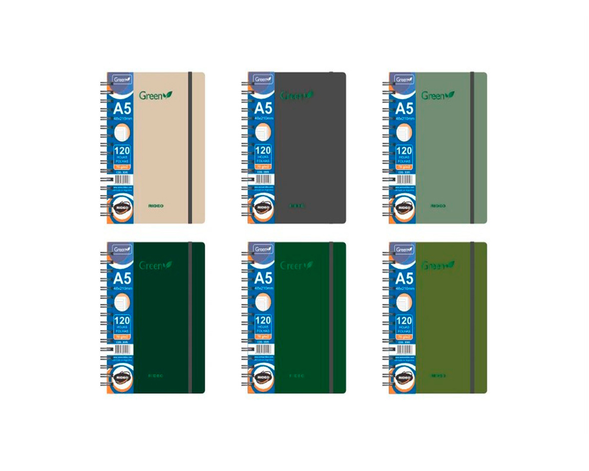 CUADERNO RIDEO 3595 A5 GREEN = 120H