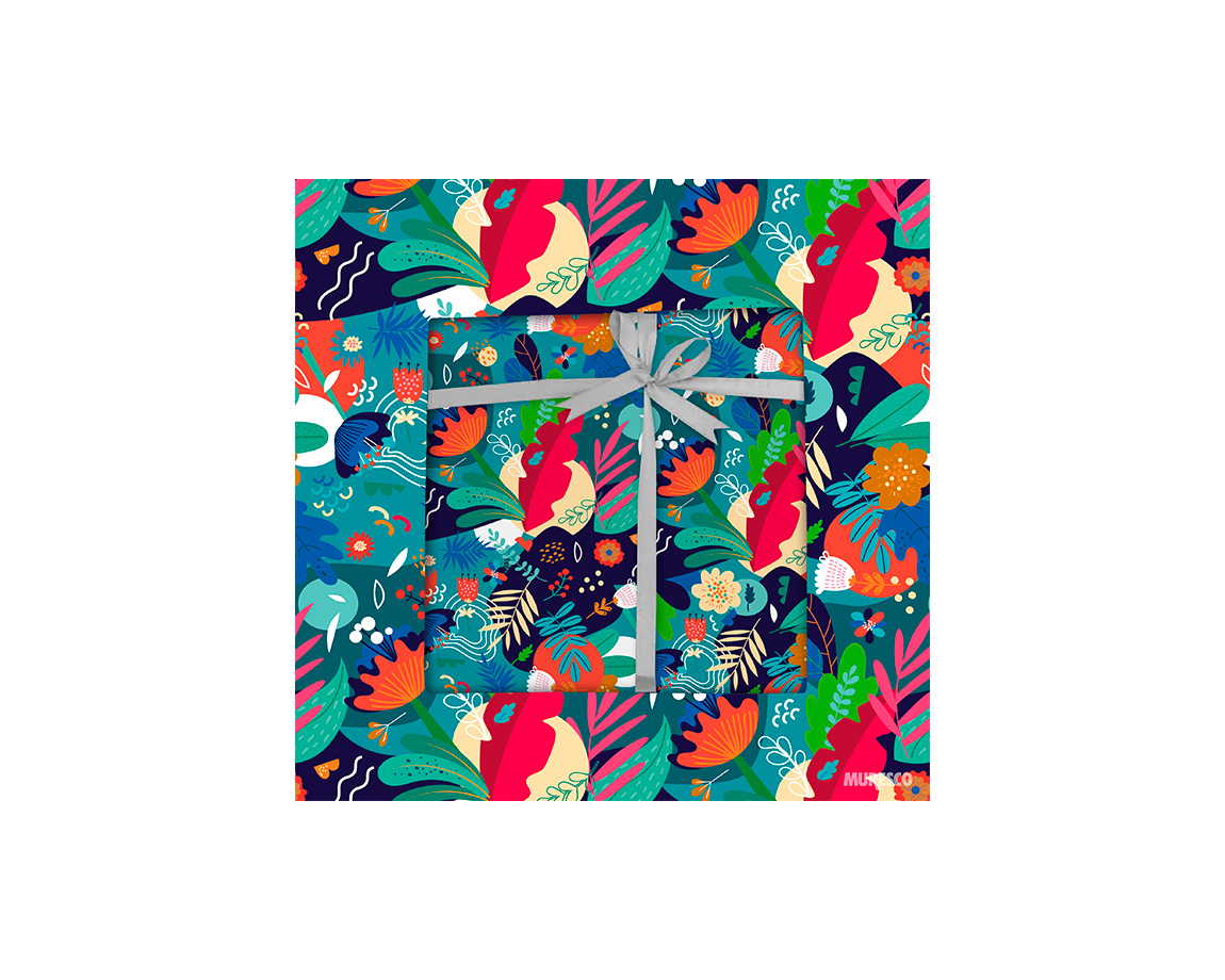 PAPEL BOBINA MURESCO 35x200 -3615-1 FLOR AZUL