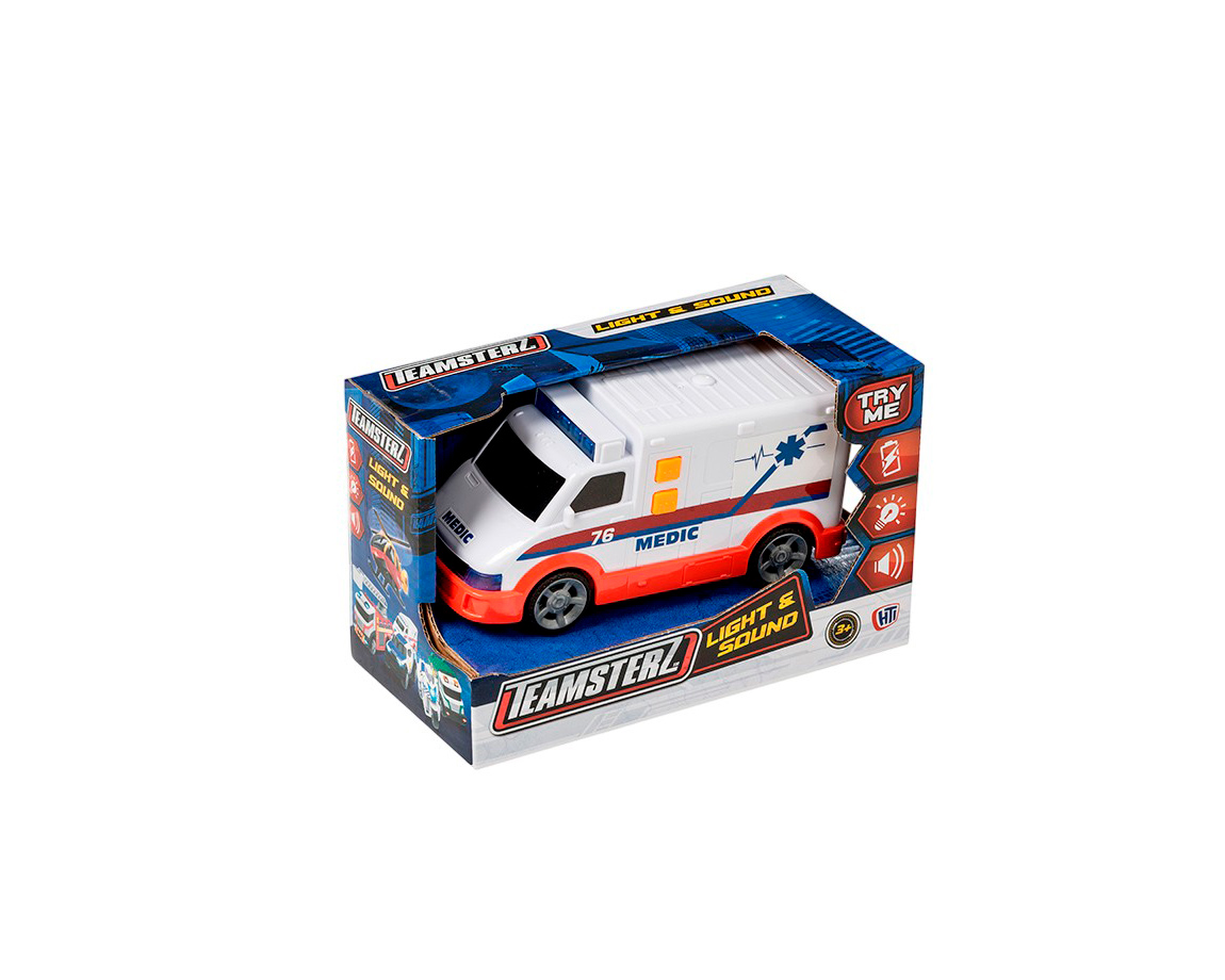 JUGUETE TEAMSTERZ 14085 LUZ&SONIDO 15CM CAMION EMERGENCIA
