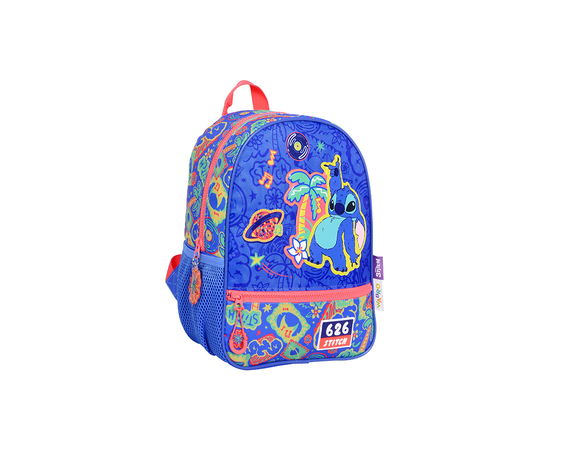 MOCHILA WABRO 27135 STITCH DISCO 12" ESPALDA