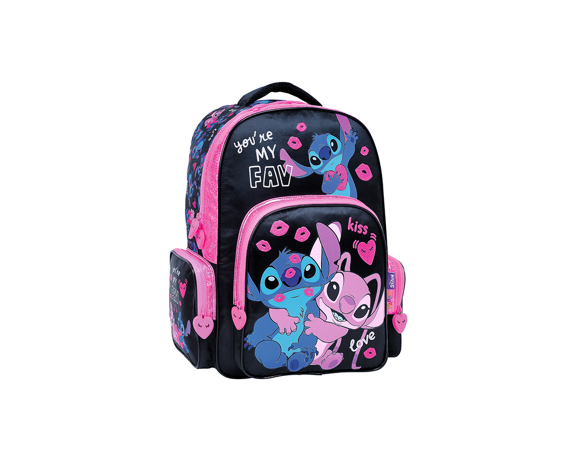MOCHILA WABRO 27142 STITCH LOVE 18" ESPALDA