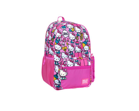 MOCHILA WABRO 88072 HELLO KITTY GATITOS 17" ESPALDA