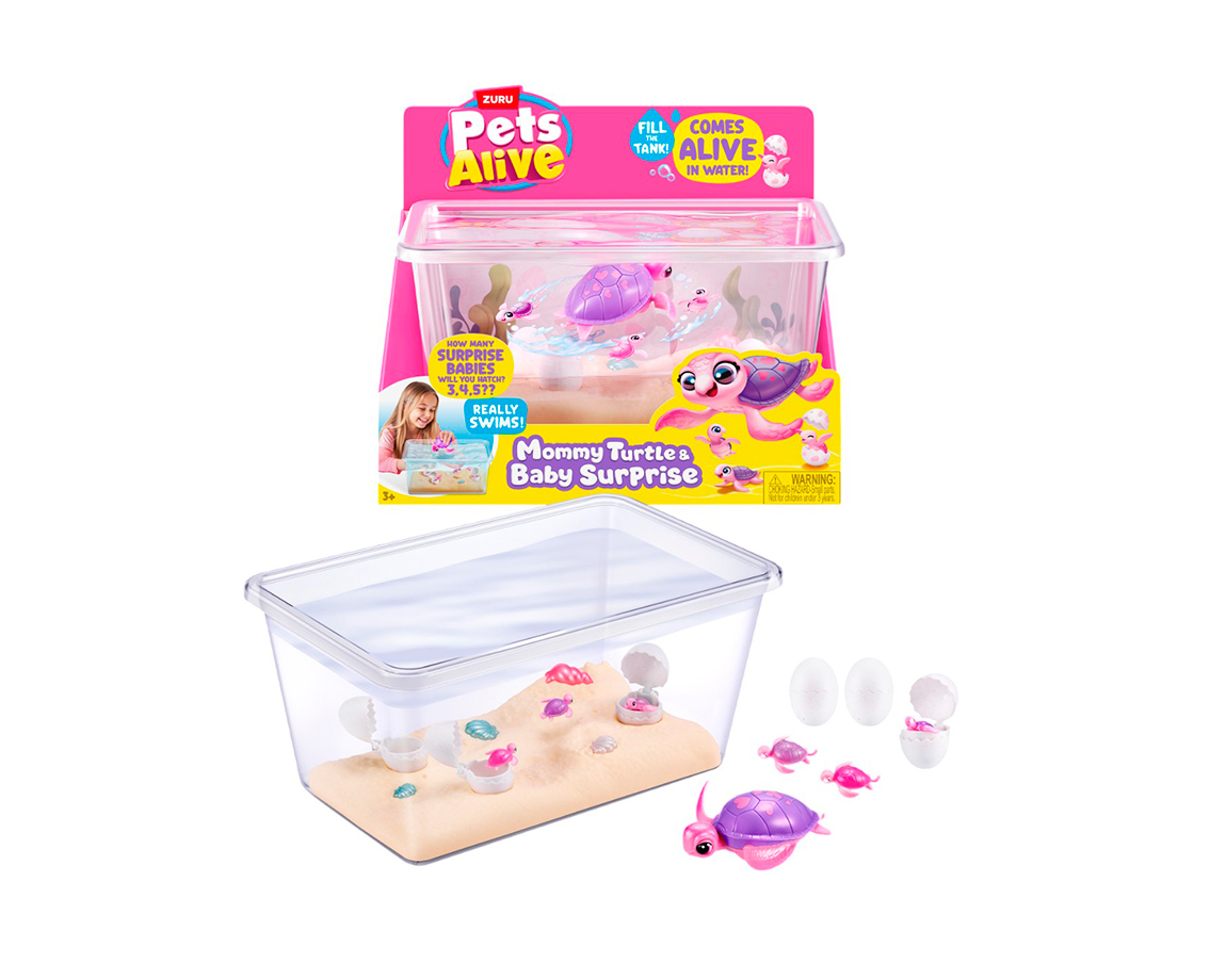 JUGUETE WABRO 6090 PETS ALIVE HUEVO SORP. TORTUGA Y BEBE 30CM