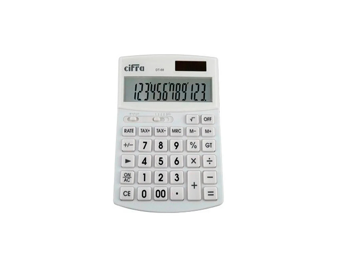 CALCULADORAS CIFRA DT68 12 DIG DUAL