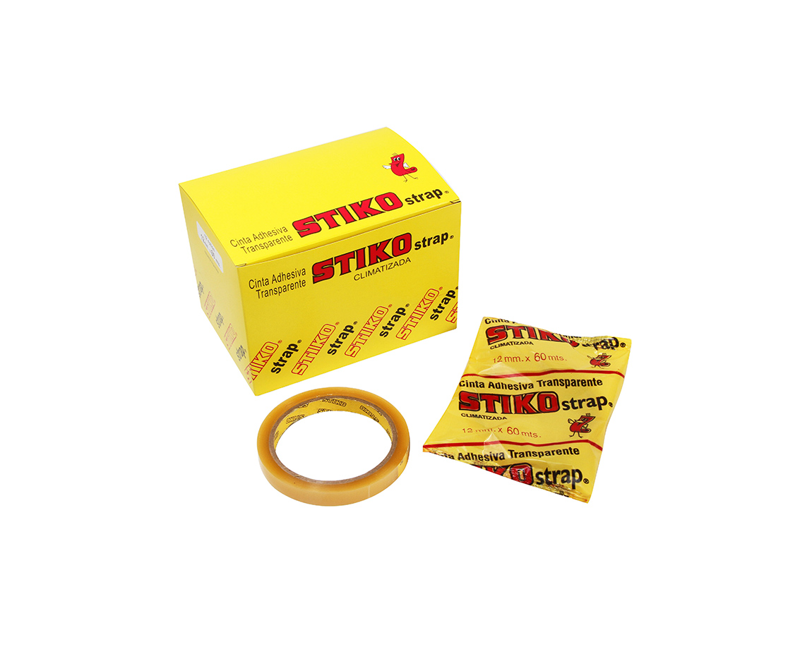 CINTA ADHESIVA STIKO STRAP 12x60 MTS  TRANSP