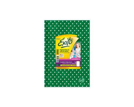 CUADERNO EXITO 19x24 E3 LUNARES T/D. 48 H = VERDE